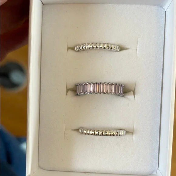 BP Luxe Bands - Silver and Rose Quartz - Size 6 - Picture 2 of 6
